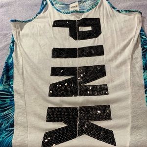 PINK Sequin/Floral Tank